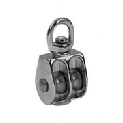 Baron 1 in. D Nickel Iron Fixed Eye Double Sheave Rigid Eye Pulley