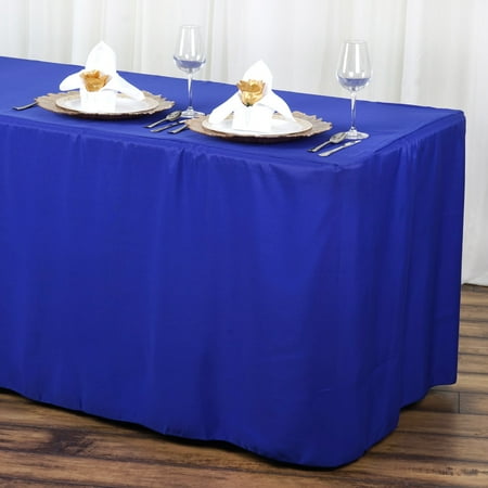 

BalsaCircle 6 feet Royal Blue Fitted Polyester Tablecloth