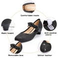 thumbnail image 2 of ADAMUMU Girls Princess Shoes Sweet Bow High Heels Mary Jane Glitter Shoes Casual kids Toddler Ballerina Dress Shoes Slip on Flat for School Party Wedding Black Size 13.5, 2 of 4