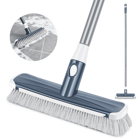 SUPTREE Floor Scrub Brush with Long Handle Carpet Deck Brush Floor Scrubber Cleaning Grout Carwash Brush