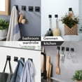 thumbnail image 2 of 8 Pack Matte Black Self Adhesive Towel Hooks for Bathroom Wall Door Mounted - SUS304 Stainless Steel Strong Strips Stick on 3M Wall Hooks for Hanging Coat, Hat, Bag, Key, Jacket, 2 of 6