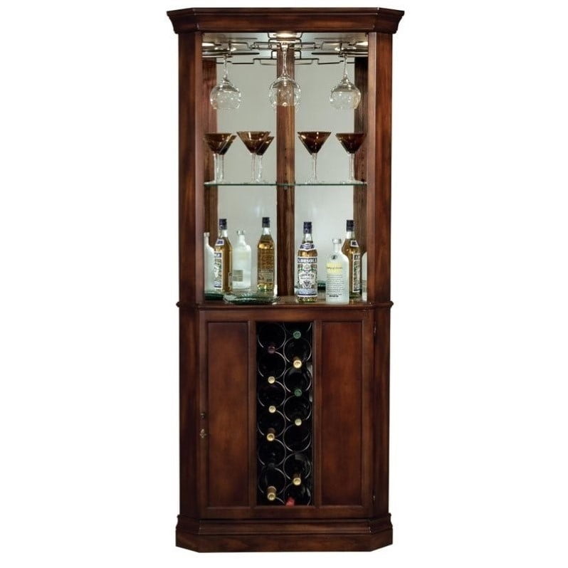 Howard Miller Piedmont Wine And Spirits Corner Home Bar Cabinet In Cherry Com Howard Miller Piedmont Wine And Spirits, Corner Wine Storage Cabinet