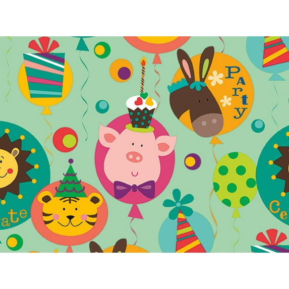 Pack of 1, Dandy Lion'S Birthday Wrapping Paper, 26" x 417', Half Ream Roll for Celebration, Party, Holiday, Birthday and Events, Made in USA