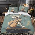 thumbnail image 2 of YingD Note Melody Bedding Set Double Size Duvet Cover Pillowcases Black White, 2 of 5