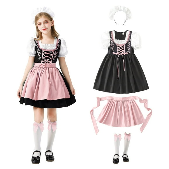 Girls Halloween Party Fancy Outfit Bavarian Oktoberfest Traditional Dress Kids German Dirndl Dress Festival Fashion Casual Dresses