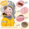 thumbnail image 4 of Toddler Double Pom Pom Beanie Baby Girl Winter hat Warm Soft Toddler Cap Cute Kids Knitted Beanie for Baby Boys, 4 of 7