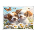 thumbnail image 2 of Acrylic Tray 15.7*11.8*1.9 Inch Transparent Tray Food Tray Tea Cup Tray Serving Trays Cosmetics Storage Kitchen Table Bathroom Sundry Storage Two Cute Puppies, 2 of 7