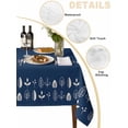 thumbnail image 2 of Rustic Botanical Table Cloth, Waterproof Tablecloth for Rectangle Tables, Japanese Herb on Navy Blue Simple Art Reusable Washable Fabric Table Cover for Restaurant Kitchen Dining Tables 54"x108", 2 of 9