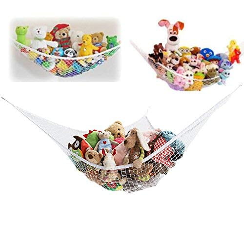 IUMÉ Toy Nets, Toy Storage Hammock Premium Plush Mesh Hanging Organizer