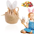 thumbnail image 2 of Easter Bunny Ear Velvet Candy Bags, Durable Drawstring Decor Pouches for Easter Party Favors, Wedding Shower Gifts, Reusable Soft Treat Bags, Flannel, Party Favors Handbag, 1Pc(Khaki,3.9x3.9x6.7"), 2 of 9