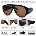 thumbnail image 5 of SA106 Oversized Retro Racer Thick Frame Aviator Sunglasses / Tortoise - Brown, 5 of 7