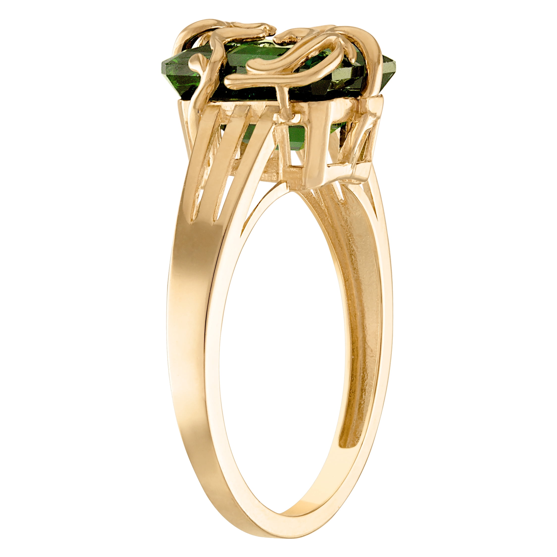 10k gold chrome diopside medusa ring
