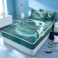 thumbnail image 3 of Erosebridal Ocean Manatee Zipper Twin Comforter Sets with Fitted Sheet and 2 Pillowcases, Sea Animal Zipper Bedding Set, Reversible, 3 of 7