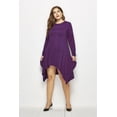 thumbnail image 1 of U.Vomade Robe d'Automne pour Femme Grande Taille, Couleur Unie, Col Rond, Manches Longues, avec Poches, 1 of 6
