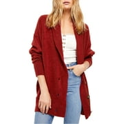 FREE PEOPLE $148 Womens New Coral Buttons Long Sleeve Sweater L B+B