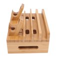 thumbnail image 1 of Charging Station Rack, Multipurpose Bamboo Charging Station Save Space 5 Ports  For Tablets For Dorm For Home For Watches Black,Natural Color, 1 of 8