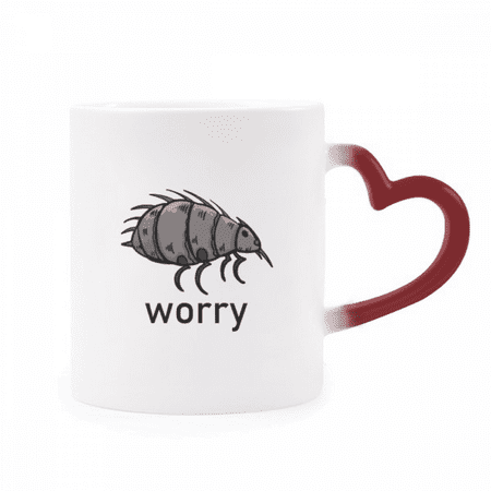 

Cartoon Minimalist Flea Insect Heat Sensitive Mug Red Color Changing Stoneware Cup