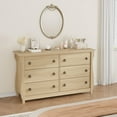 thumbnail image 2 of Commode de 54 Pouces de Large à 7 Tiroirs avec Poignées à Anneau – Commode en Bois Blanc pour Chambre, Salon, 2 of 6