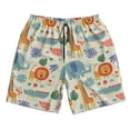 thumbnail image 3 of Uemuo Jungle Animals Pattern Men's Swim Trunks Hawaiian Beach Bathing Suit Swimsuits Beach Quick-Dry Shorts with Pockets-, 3 of 9