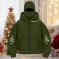 thumbnail image 2 of TTUHYWXI Christmas Balaclava Hoodie Zipper Winter Hoodies for Men Women Trendy Double Layer Hooded Sweatshirt Fleece Zip Jacket (Army Green, XL), 2 of 4