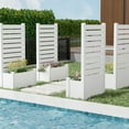 thumbnail image 6 of MAYEERTY Outdoor White PVC Rectangular Planter Box with Trellis for Climbing Plants, Raised Garden Bed, 6 of 13