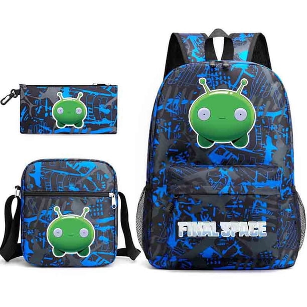 Set de mochilas Final Space Anime School de 3 piezas con bandolera