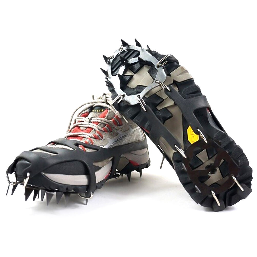 Pair Ice Snow Climbing Anti-slip Shoes Covers Spike Cleats Crampons 18 Teeth 