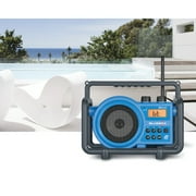 Sangean BB-100 BlueBox AM/FM Ultra-Rugged Digital Receiver with Bluetooth, Blue, 12.4