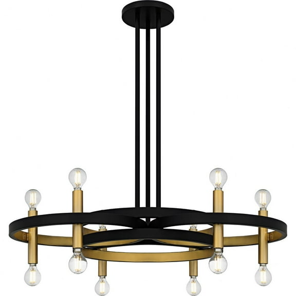 WID5030MBK Quoizel Lighting Winsland - 12 Light Chandelier-9.75 Inch Tall and 30 Inch Wide