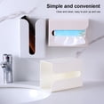 thumbnail image 4 of Inteprter Soporte de papel Montado en la pared Caja de servilletas de cocina Dispensador Baño Oficina Hotel Papel higiénico moderno Contenedor Almacenamiento y organización del hogar Blanco, 4 of 6