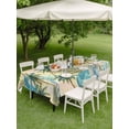 thumbnail image 4 of Outdoor Tablecloth with Umbrella Hole for Patio/Picnic/Party/Camping, Tropical Plant Waterproof Table Cloth Rectangle Table Cover Washable, Summer Watercolor Boho Green Palm Tree Beige (54"x 80"), 4 of 8