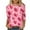 Pink, variant on Valentines Shirts for Women Love Heart Print Cute Blouses 3/4 Sleeve Casual Fashion Tunic Tops (L, White 02)