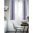 thumbnail image 4 of Navy Blue Striped Sheer Curtains 63 Inch Length 2 Panels Set for Living Room/Bedroom, Modern White Striped Abstract Art Aesthetics Curtain Drapes Rod Pocket Curtains Window Treatment 52''x63''x2, 4 of 7
