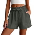 thumbnail image 2 of Shorts for Women Summer Casual High Waisted Wide Leg Drawstring Lounge Shorts Comfy 2026 Beach Vacation Clothes Gray M, 2 of 7