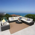 thumbnail image 4 of Noble House Santa Cruz 9-Piece Outdoor Wicker/Metal Sectional Sofa Set in Gray, 4 of 6