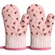 thumbnail image 1 of Guantes para Horno, Guantes para Horno, Manopla para Barbacoa, Resistentes al Calor, Forro de algodón, para Micropanadería, Barbacoa, Cocinar, Asar a la Parrilla, 1 par (Flor Rosa), 1 of 5