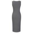 thumbnail image 4 of AherBiu Robes Côtelées Sans Manches Col Rond Été Robe Débardeur pour Femmes Fendue Slim Robes d'Été, 4 of 6