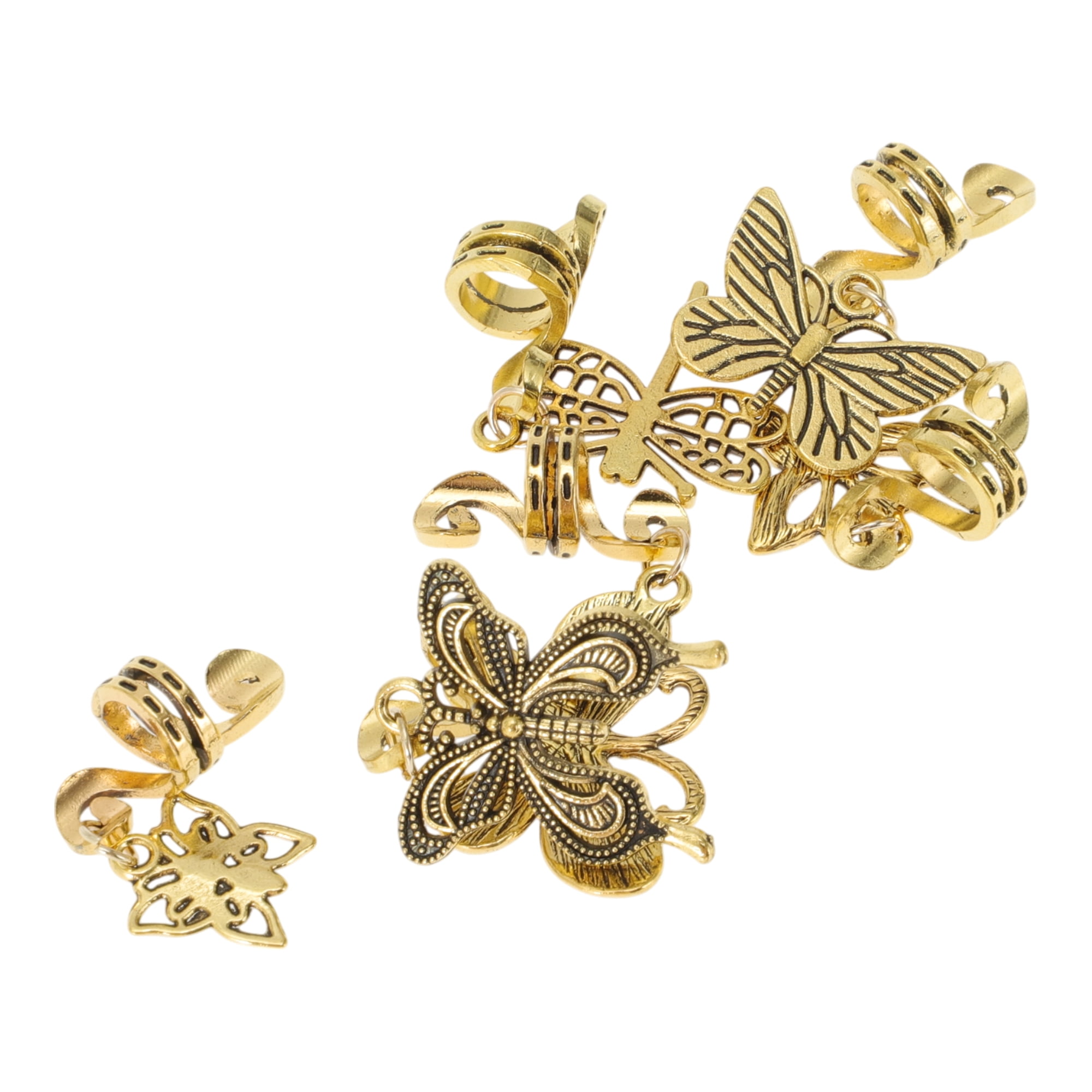 Unique Bargains Hair Cuffs Dreadlock 6 Pcs [Snake-shaped Butterfly Dragonfly]