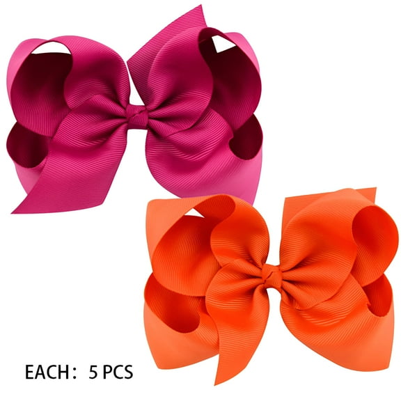 DESIGNICE 10Pcs Girls Hair Bows,5.9 × 4.7" Baby Hair Accessories,Hair Bows for Toddlers 2-4 Years