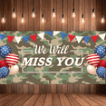 thumbnail image 4 of Camouflage Design We Will Miss You Red White Blue Banners Farewell Celebration Durable for Military Events Party Decoration, 4 of 7