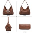 thumbnail image 3 of Vonmay Hobo Bag for Women Classic Buckled Shoulder Bag Soft Leather with Zip Pockets, 3 of 6