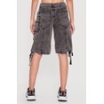 thumbnail image 4 of Women's Drawstring Hem Acid Wash Cargo Bermuda Shorts, 4 of 4