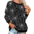 thumbnail image 2 of Lolmot Sweatshirt for Women Halloween Tops Plus Size Interesting Graphic Print Round Neck Long Sleeve Sweatshirt Elegant Pullover Tops Halloween Gifts for Ladies, 2 of 5