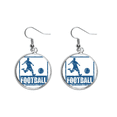 thumbnail image 1 of Blue Football Player Kick Football Ear Dangle Silver Drop Earring Jewelry Woman, 1 of 3