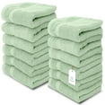 thumbnail image 6 of White Classic Hotel Collection Soft Cotton Washcloth Set, Small Bath Towels and Face Cloths, Light Green, 13 x 13, 12 Pack, 6 of 11