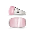 thumbnail image 3 of Stainless Steel Brushed Pink Cats Eye Ring, 3 of 5