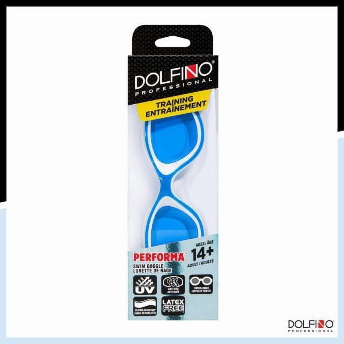 Lunettes de natation Dolfino Pro Performa pour adultes - Bleu / Blanc