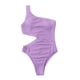thumbnail image 2 of WILLBEST Trajes de Baño Mujer Natacion Mujer Color Sólido Volante Sexy Un Hombro Cintura Recorte Bikini Traje de Baño, 2 of 8