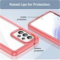 thumbnail image 4 of Case for Samsung Galaxy A53 Case Slim Dropproof [Defend from Drop/Scratch/Slip/Fingerprint] Clear Acrylic Hard Back Soft TPU Bumper Hybrid Phone Cover for Samsung A53 5G-Red, 4 of 16