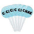 thumbnail image 1 of Chae Cupcake Picks Toppers - Set of 6 - Blue Speckles, 1 of 1